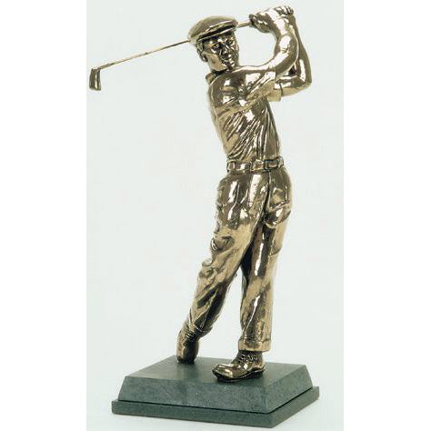 This superb sculpture shows a classic stroke by the famous Ben Hogan.  The piece has all the recognisable features of the great man and captures the particular way in which he hit the ball. It ticks all the boxes when it comes to a decision on what could be an ideal trophy for the event in question.