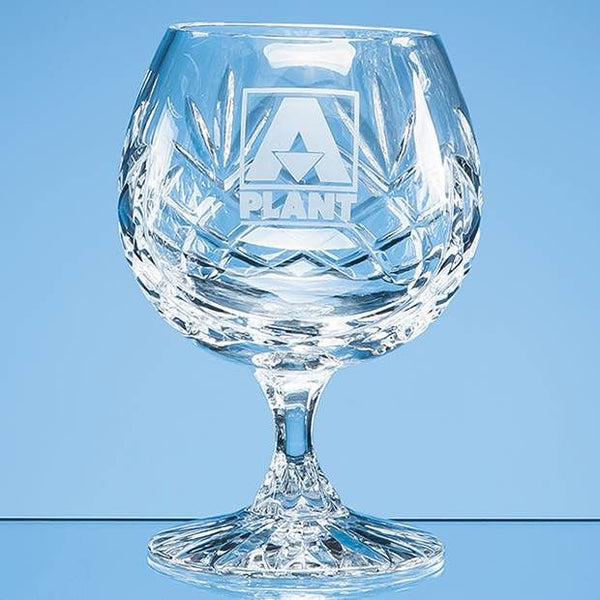 280ml Glencoe Lead Crystal Panel Brandy Glass LOS12  5"/12.4cm