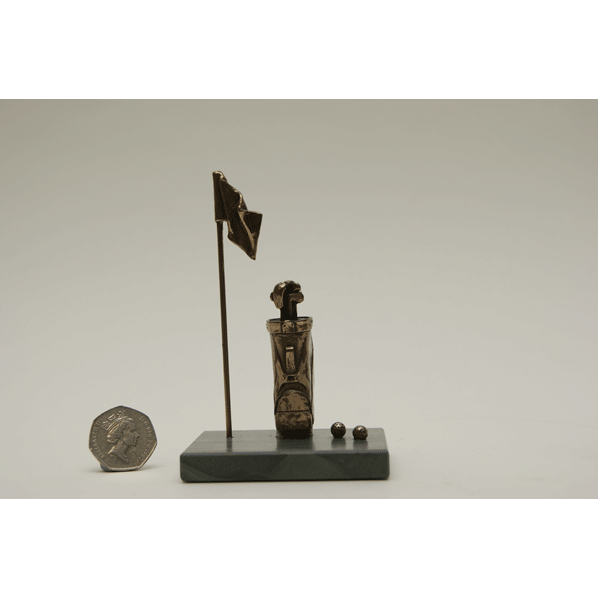 Golf trophy of Miniature  Golf bag Flag & Balls  3 x 2"/8x5.5cm - Min2