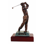 This superb sculpture shows a classic stroke by the famousBen Hogan. The timeless, patinated finish - like that used on the lions of Trafalgar Square - lifts the figure to a new status.