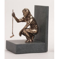 Lady golfing trophy and prize bookend - 8.5"/22cm S74