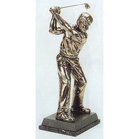 This original artist-crafted bronze figure is a fine study of how to prepare for the drive if the ball is going to carry as far as it can. The sculpture demonstrates the tension required to unleash a powerful shot. A finely drafted example of the golfer commited to maximum results. 