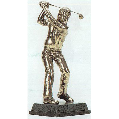 This is an excellent 12" portrait sculpture of golf's legendary figure Jack Nicklaus who plays the ball just so. A truly outstanding bronze figure which reproduces the great man's form and shows all the tight detail associated with the player.