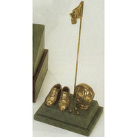Golf Trophy of Golf Shoes Flag and Balls 8"/20.5cm overall  - Tab 11
