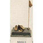 Golf Trophy of Golf Shoes Visor Flag & Golf Balls, 9"/23cm overall - Tab 4