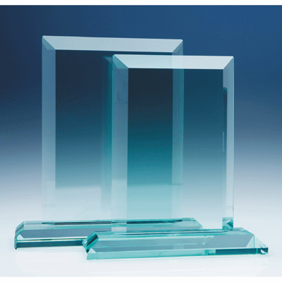 Jade Glass Mitred Rectangle Award VGJ1172 -140-7"/22cm